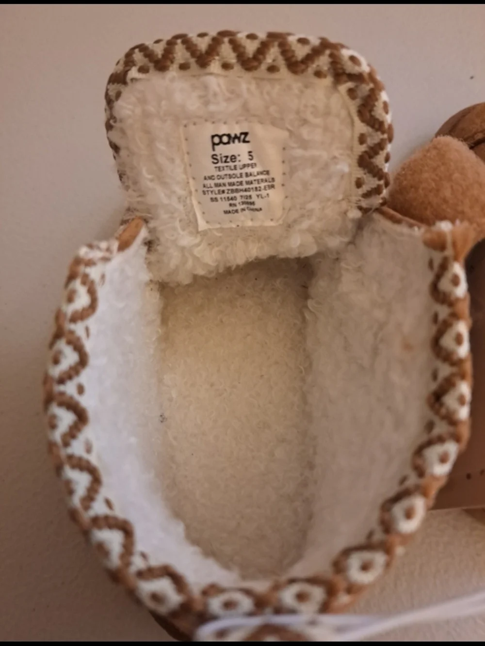 PAWZ Kids Tan Faux-Suede Fleece-Lined Boots